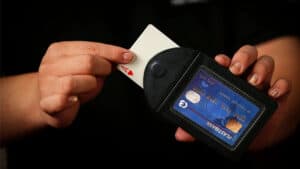 Leather Phantom Wallet with card, perfect for magic tricks and illusions.