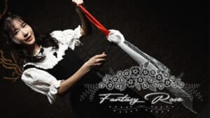 Elegant fantasy rose illusion performed by a magician with a real-looking rose and magical effects.