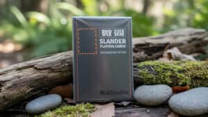 Slander playing cards box designed by WohStudios for magic tricks and card illusions.