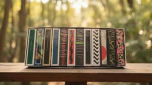 Refraction playing cards showcasing vibrant, optical illusion-inspired designs for magic tricks and.