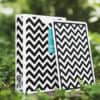 Unique black and white zigzag playing cards for magic tricks and illusions.