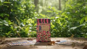 Affection-themed playing cards with vibrant pink and black leopard print design for magic tricks.