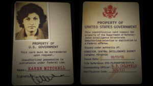 ID card from Gemini Files magic trick, featuring a woman’s photo and official government details.