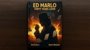 Ed Marlo book cover featuring a silhouette of a magician with playing cards and a smoking gun.