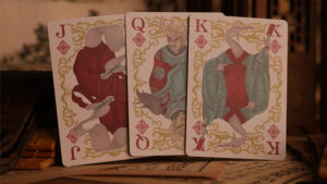 Traditional Chinese playing cards featuring intricate artwork and symbolic designs.