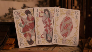 Set of four Chinese-themed tarot cards from 
