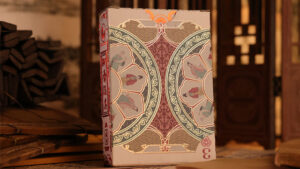 Traditional Chinese card deck with intricate designs for magic tricks.
