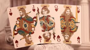 Colorful Artemis Temple playing cards with Greek mythological characters and symbols.