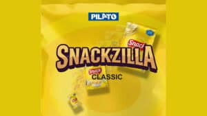 Snackzilla Classic snack packaging in yellow for delicious treats.
