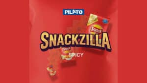 Snackzilla Spicy Red snack by Pilato, bold packaging for spicy flavor.