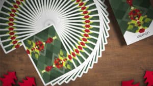 Set of Diamond Playing Cards N° 24 from Dutch Card House Company, arranged in a fan display.