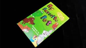 Colorful magic tricks book featuring fun pet characters for children.