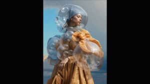 X Ray Yogi performing magic with transparent bubbles and costume.