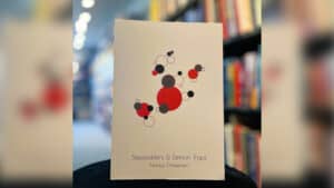 Book cover of Stepladders & Demon Traps by Nicolaj Christensen at a bookstore.