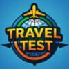 Travel Test logo featuring globe and airplane for magic tricks showcase.
