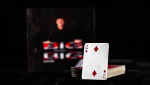 Close-up of a playing card from the