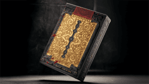 Peaky Blinders themed playing cards with intricate gold and black design by theory11.