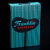 Vintage Franklin black playing cards with retro design for magic tricks and card illusions.