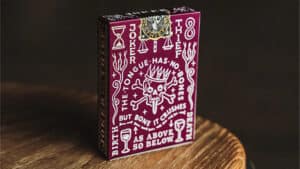 Elegant purple crown magic trick box for royal-themed illusions and card tricks.