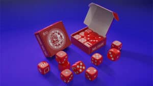 Red forcing dice set for magic tricks and illusions. Perfect for magicians to perform card and dice.