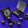 Quality black forcing dice set for magic tricks and illusions. Perfect for magicians to perform stun.