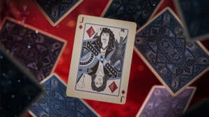 Playing card featuring Eleven from Stranger Things Hive Mind edition by theory11.