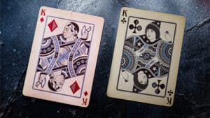 King of Diamonds and King of Clubs cards from Stranger Things Hive Mind Special Edition by theory11.