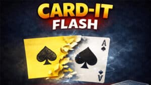 Card-It Flash magic trick with a torn playing card revealing a hidden ace.