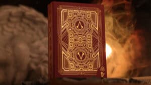 Assassin's Creed Legacy Version 2 Garnet playing cards with hidden blade design.