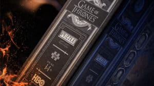 Game of Thrones themed jigsaw puzzle box for collectors and fans.