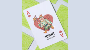 High-quality ZHIJU playing card featuring a whimsical heart design and a playful illustration. Perfe.