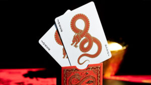 High-quality FULTONS Chinatown V2 playing cards with intricate snake design. Perfect for magic trick.