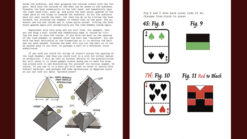 Close-up of a card trick with spades and hearts, demonstrating a magic illusion.