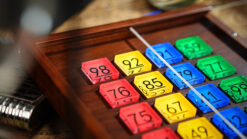 Colorful numbered tiles from the Prophesy Matrix magic trick by Mato and TCC Magic.