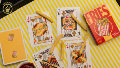 Fries scented playing cards from MPC, featuring vibrant, artistic designs for magic tricks.