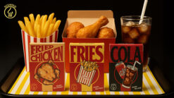 Scented fries and cola themed playing cards from MPC, featuring vibrant packaging and realistic food.