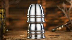 Aluminum alloy cups and solid ball set for magic tricks by TCC Magic.