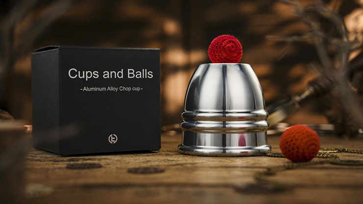 Aluminum alloy cups and balls matching chop cup by TCC Magic for close-up magic tricks.