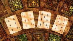 Egyptian mythology themed playing cards with keyhole design for magic tricks.