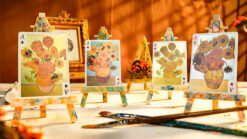 Set of Van Gogh V2 special edition playing cards featuring floral artwork.