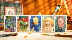 Elegant Van Gogh-themed playing cards featuring famous artworks. Perfect for collectors and magic tr.