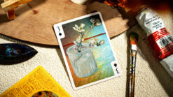 Vintage Van Gogh-inspired playing card featuring a floral still life design.