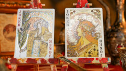 Elegant Mucha-inspired playing cards from the 52 MUSÉE collection.