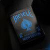 Bicycle Neon Edition playing cards with blue neon design on back, ideal for magic tricks and card en.
