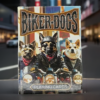 Biker Dogs playing cards featuring dogs dressed as bikers on a motorcycle deck.
