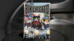Biker Cats playing cards featuring cool cats on motorcycles for collectible card enthusiasts.