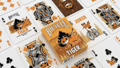 High-quality Bicycle Tiger playing cards featuring a fierce tiger design, perfect for magic tricks a.
