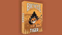 Bicycle Tiger playing cards featuring a tiger design, perfect for magic tricks and card enthusiasts.