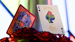 Disney Beauty and the Beast Bicycle playing card with rose design.