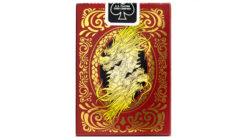Red Bicycle Dragon playing cards with intricate dragon design for magic tricks and cardistry.